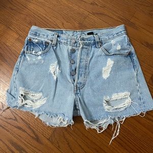 Urban renewal button up levi shorts
